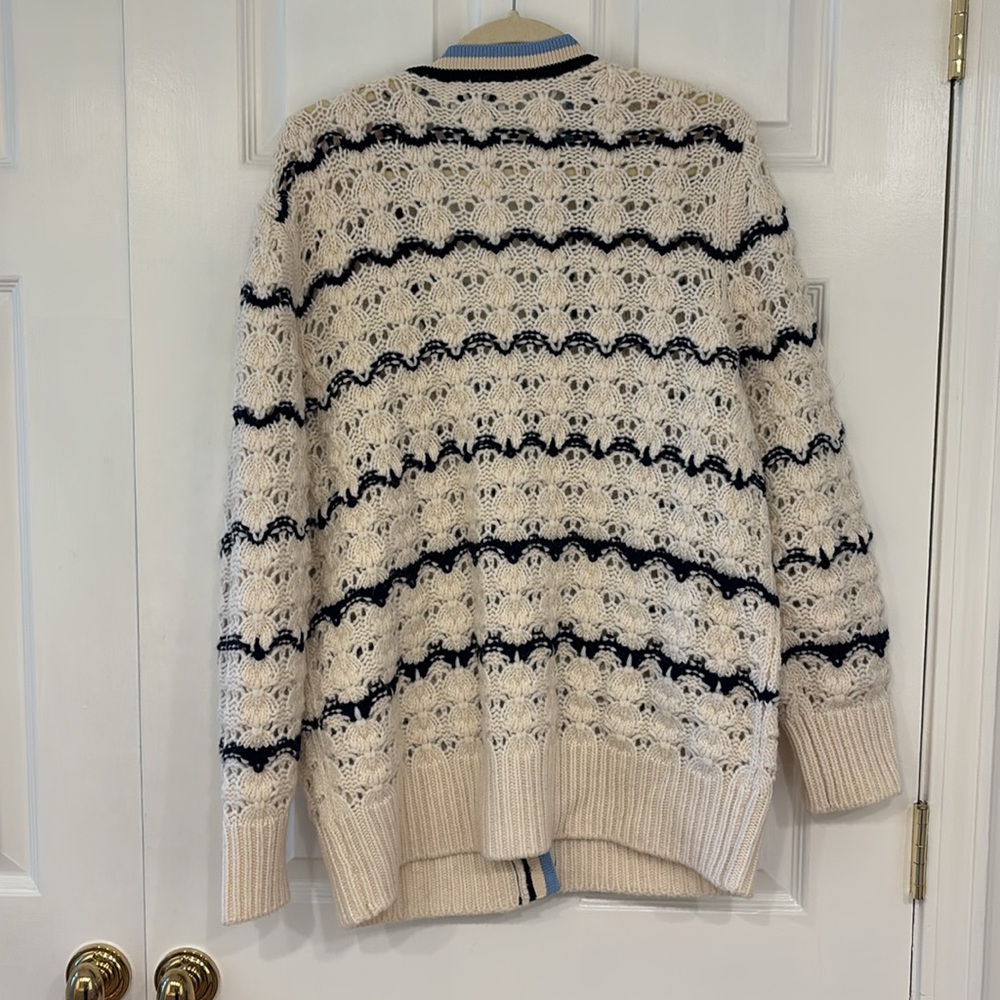 Sandro Ludvik Crocheted Logo Patch Women’s Cardigan Sweater size Large - Picture 10 of 15